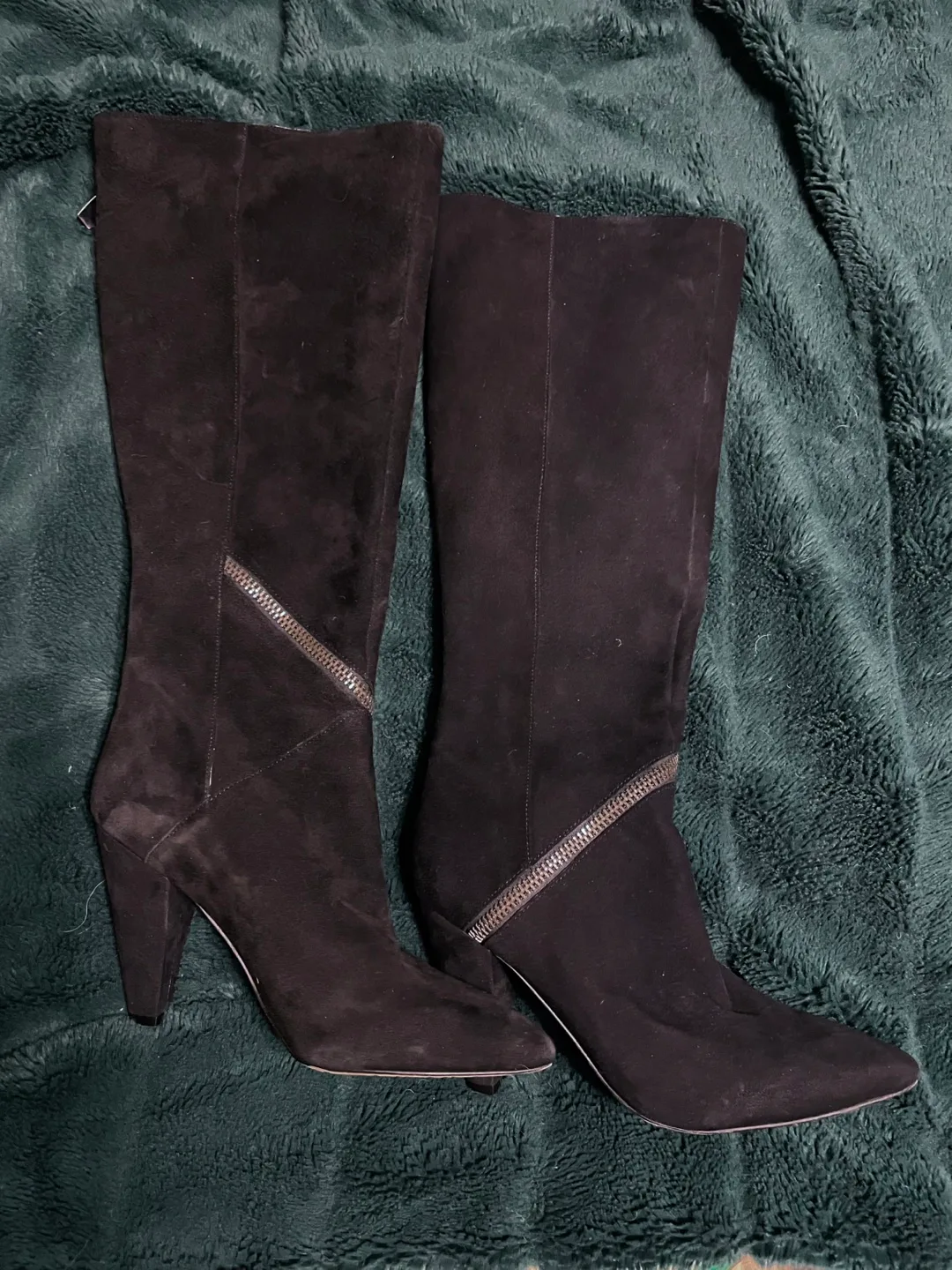 WilliamRast Black Suede Knee-High Boots thumbnail