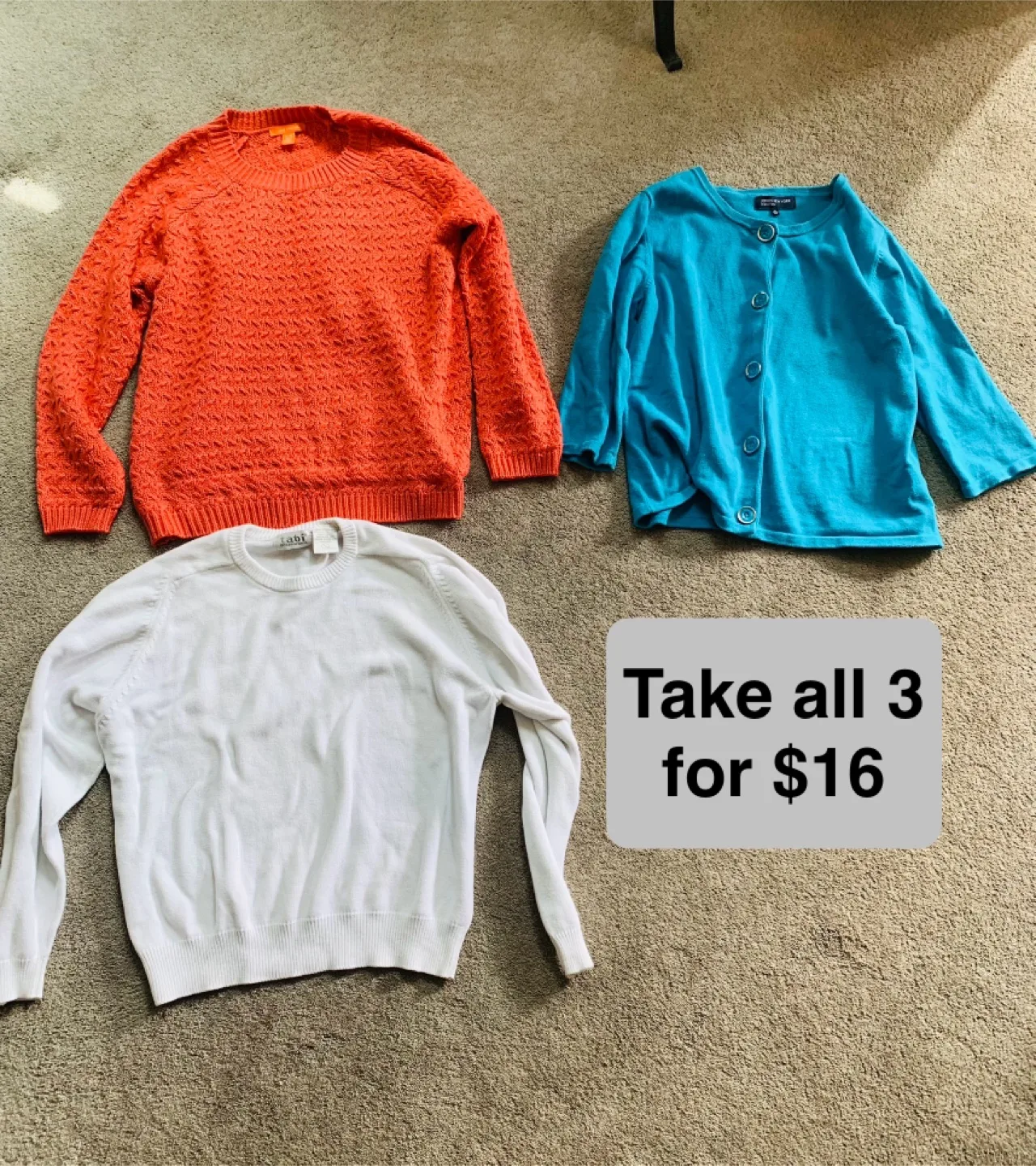 3 Ladies Sweater / Cardigan (XL) for $16 thumbnail