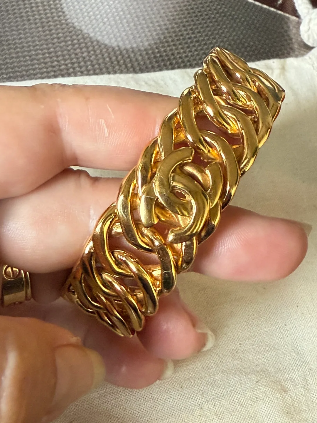 Chanel Gold Plated Chain Bangle image indicator(3)