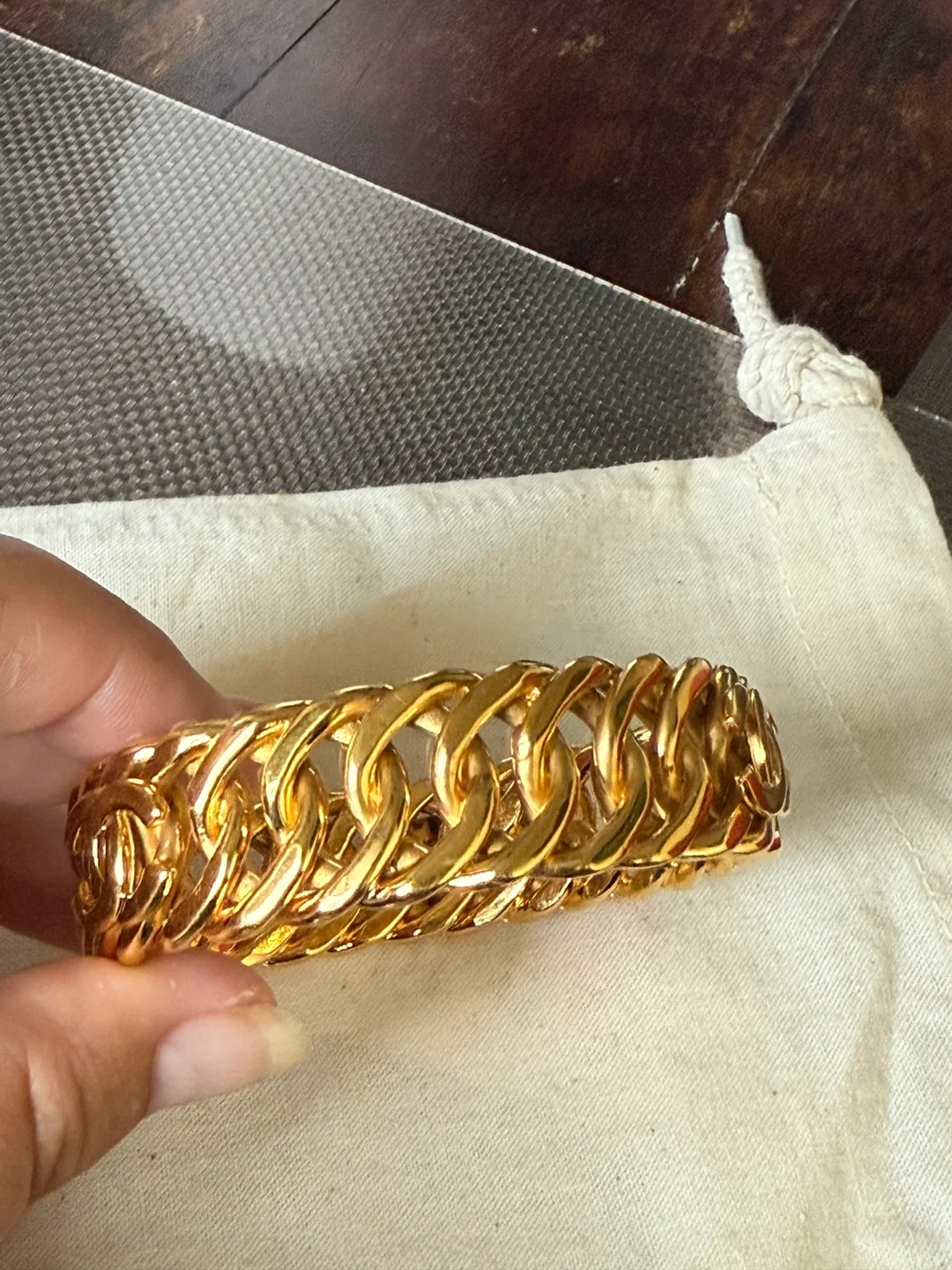 Chanel Gold Plated Chain Bangle image indicator(6)