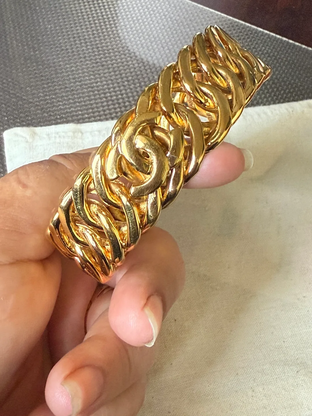 Chanel Gold Plated Chain Bangle image indicator(7)