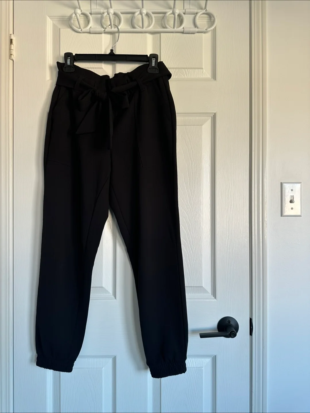 Black Tie-Waist Jogger Pants thumbnail