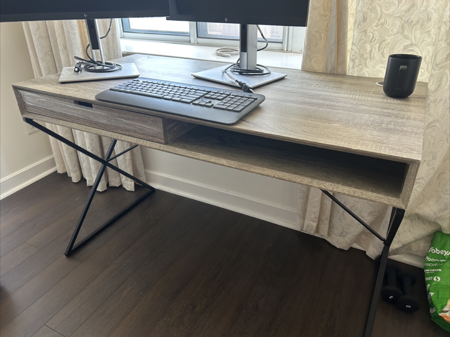 Wood and Metal Desk