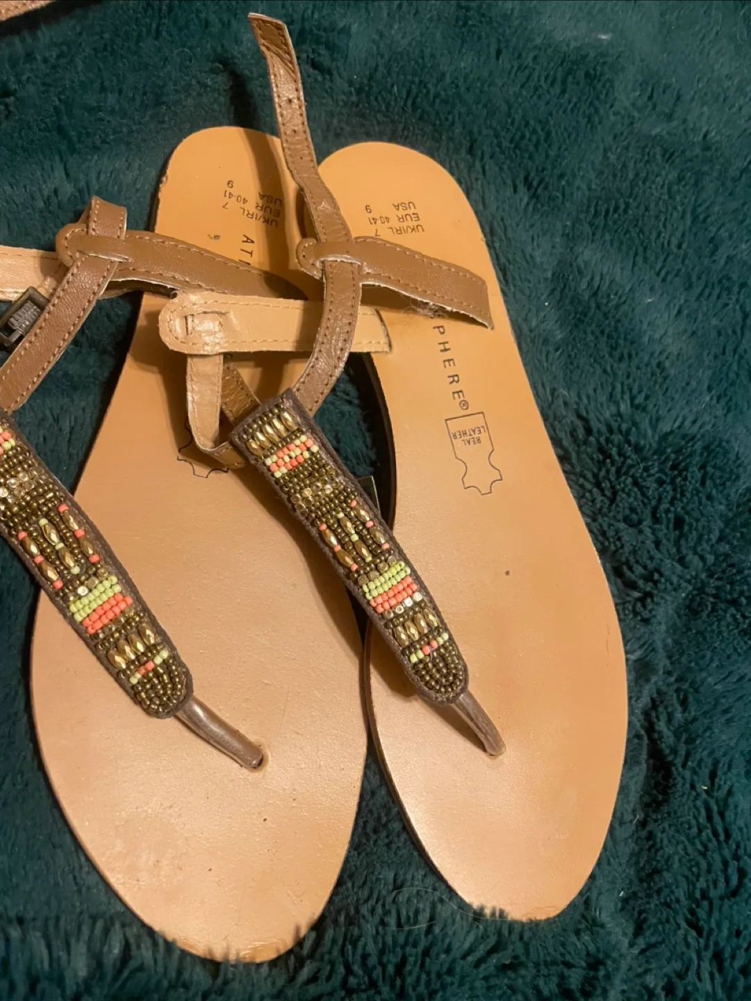 Atmosphere Genuine Leather Sandals - Size 9 thumbnail