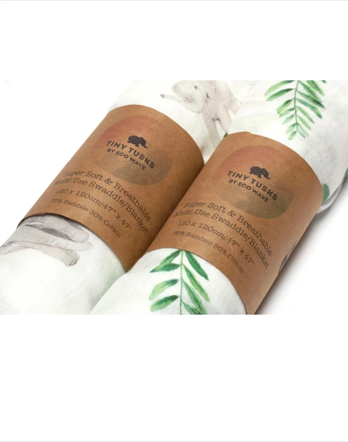 New Tiny Tusks Swaddle Blanket Gift Set image indicator(2)