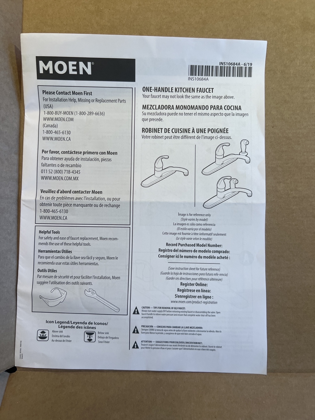 Moen One-Handle Kitchen Faucet - photo 2