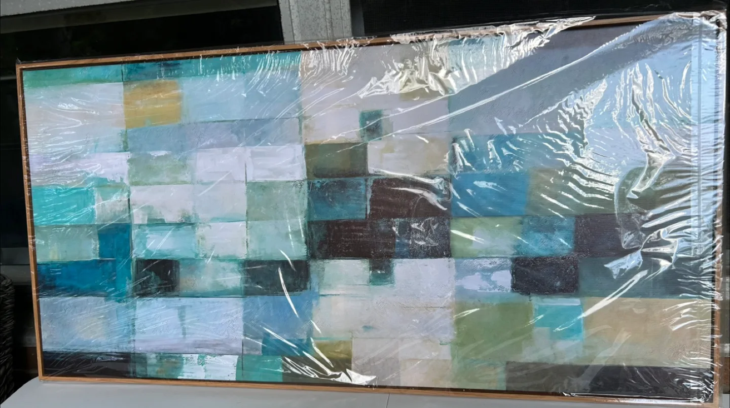 Framed Colourful Abstract Canvas Wall Art (20”x40”) image indicator(2)