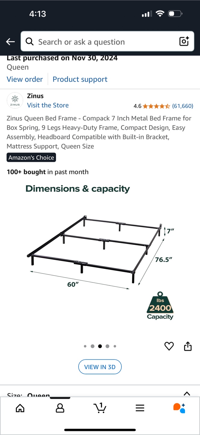 Zinus Queen 7-Inch Metal Bed Frame - photo 2