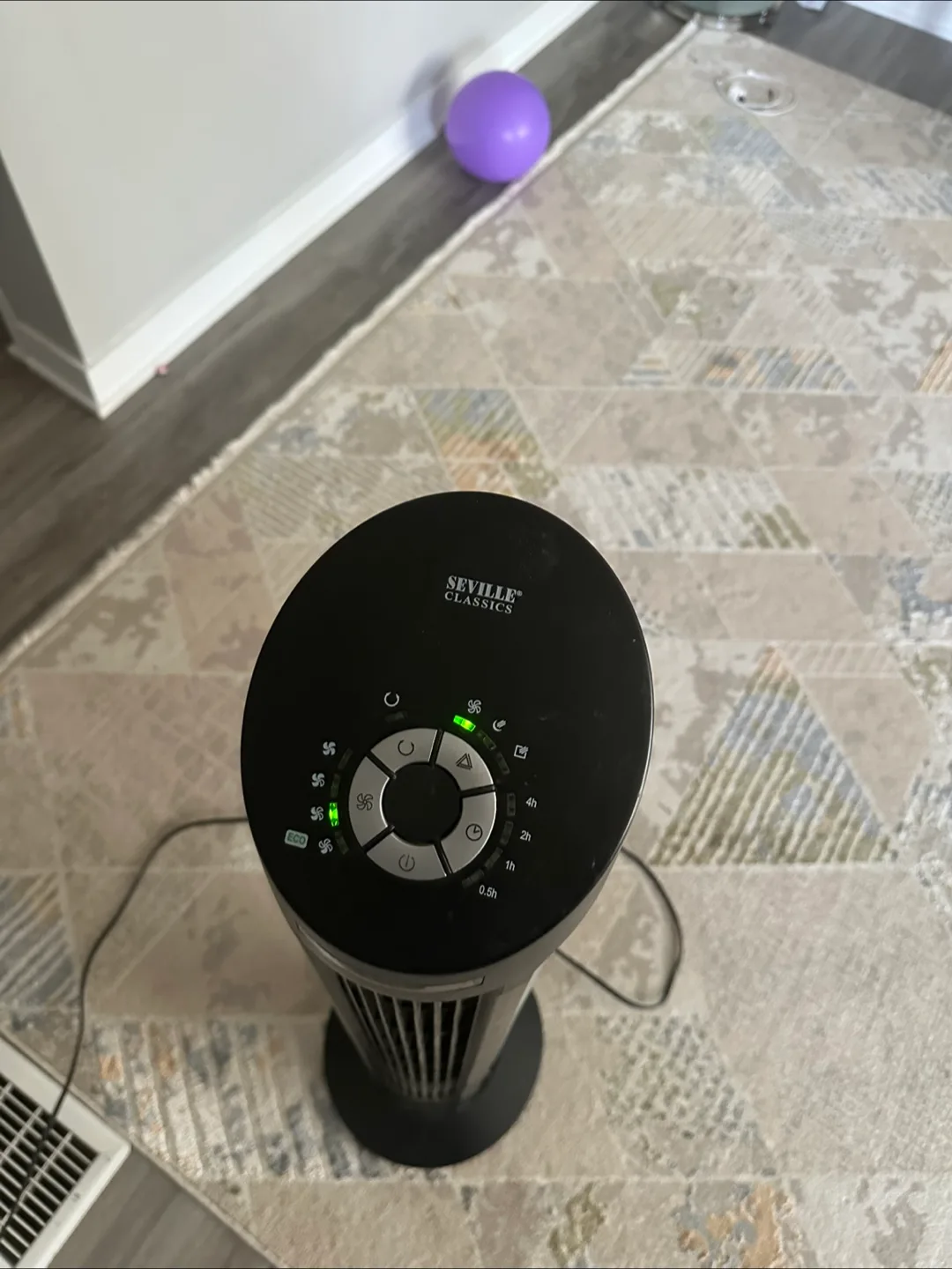 Seville Classics Tower Fan - Black thumbnail
