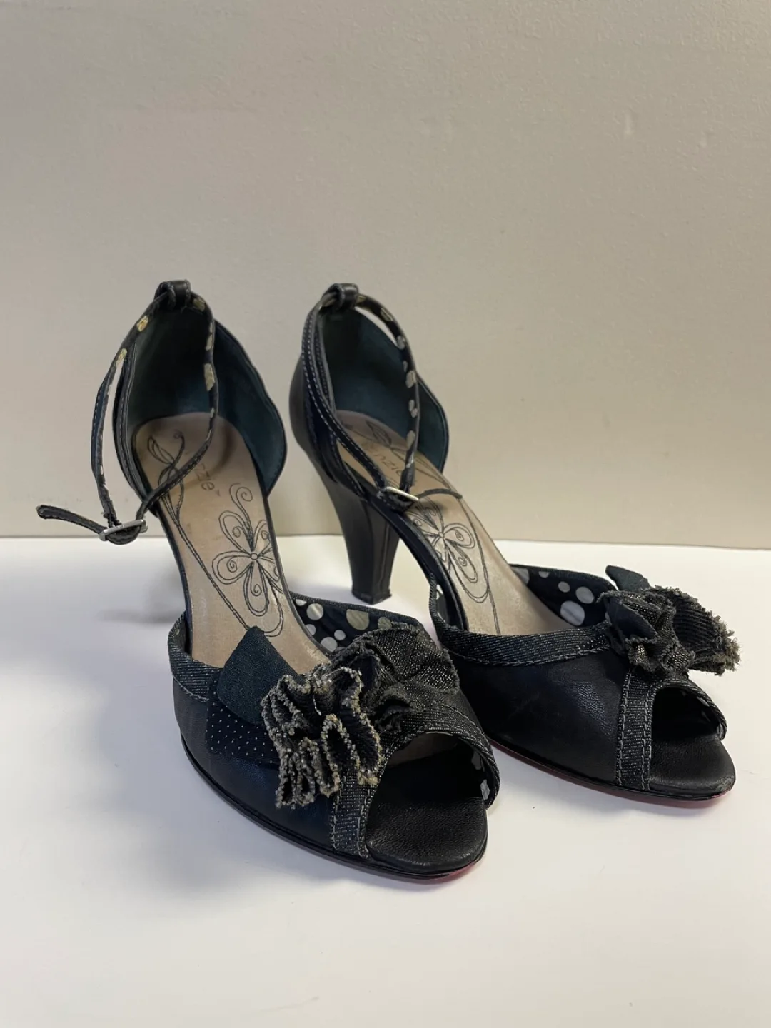 Kenzie Ankle Strap Leather Heel Sz 10 image indicator(3)