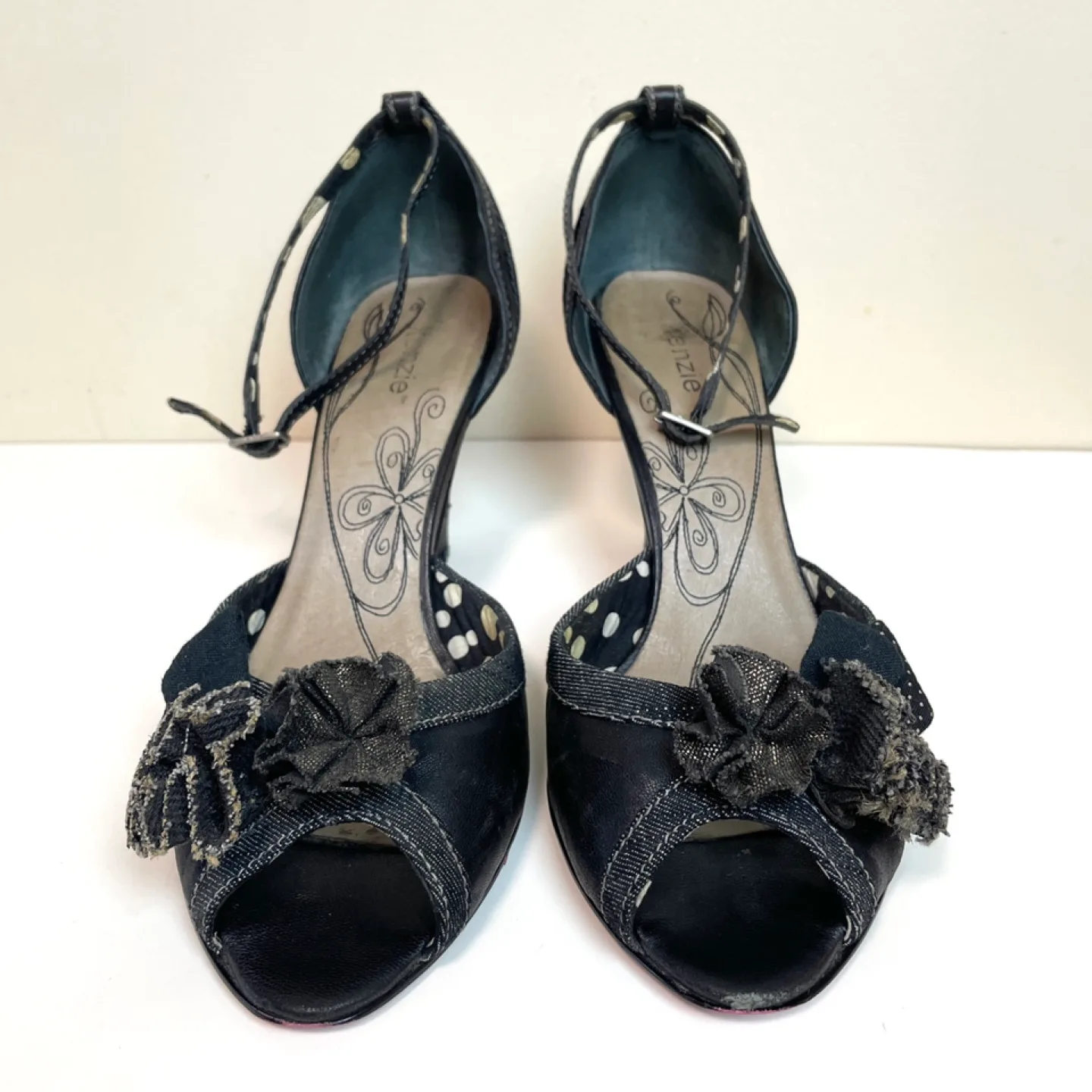 Kenzie Ankle Strap Leather Heel Sz 10 image indicator(4)