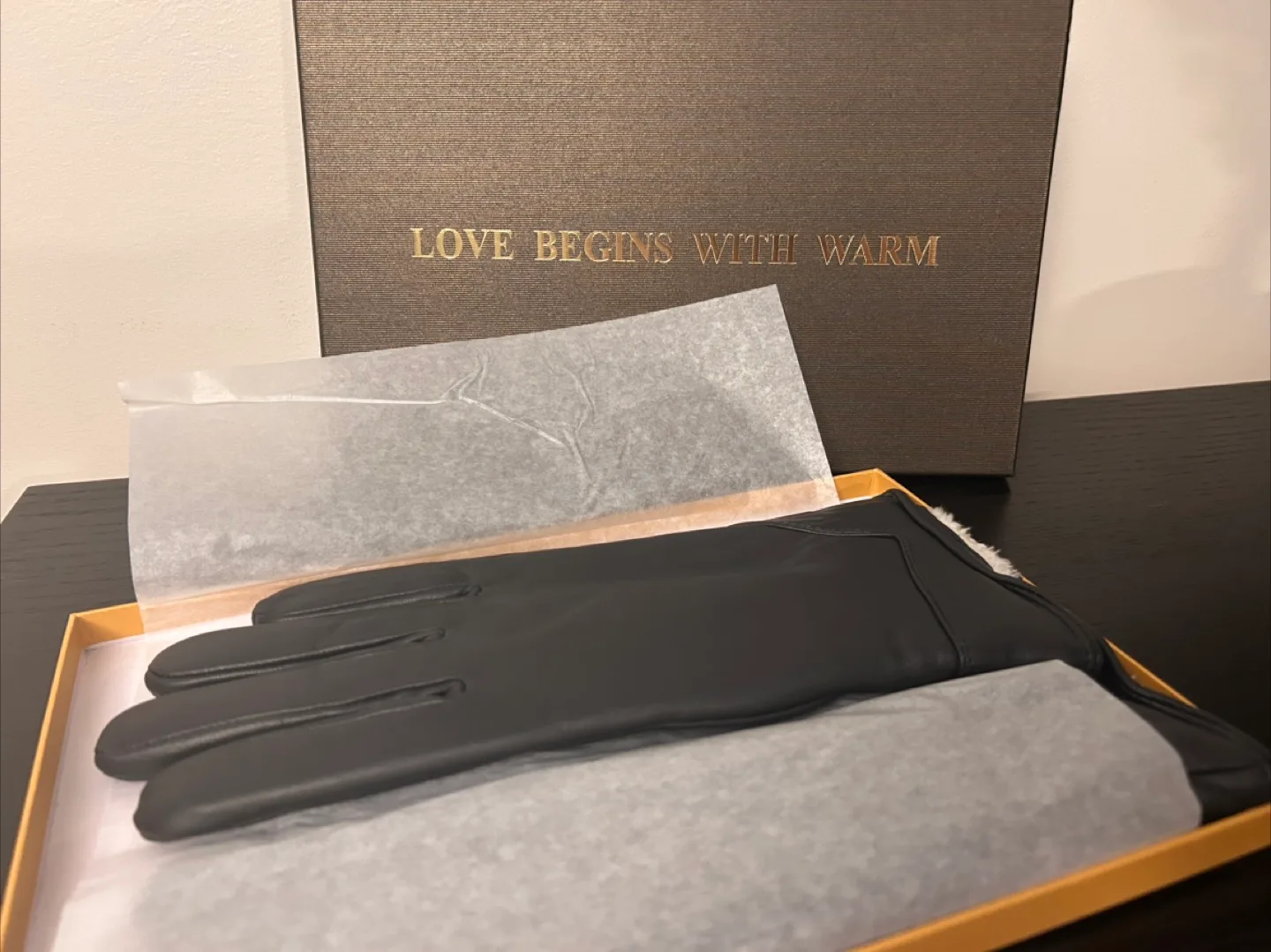 Warm Grey Lambskin Gloves (New, Size M–L) image indicator(2)