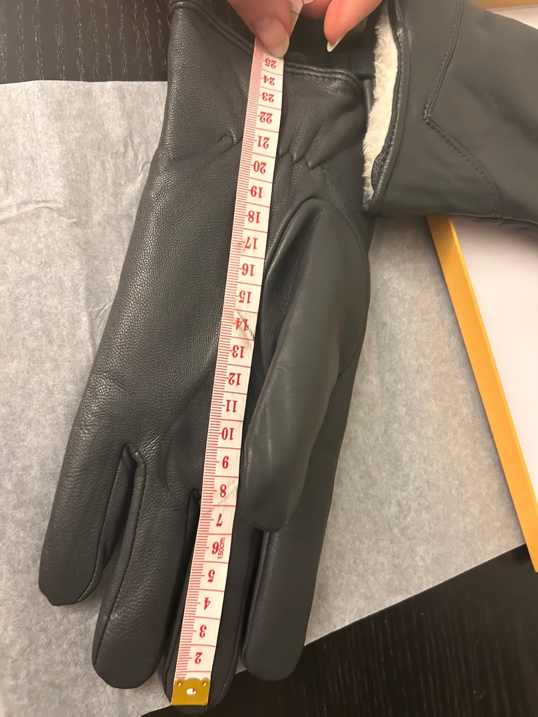 Warm Grey Lambskin Gloves (New, Size M–L) image indicator(6)