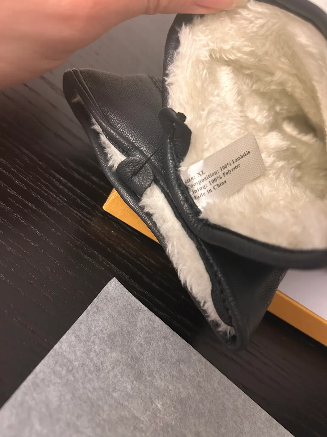 Warm Grey Lambskin Gloves (New, Size M–L) image indicator(4)