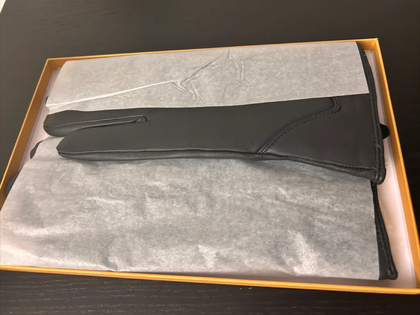 Warm Grey Lambskin Gloves (New, Size M–L) image indicator(8)