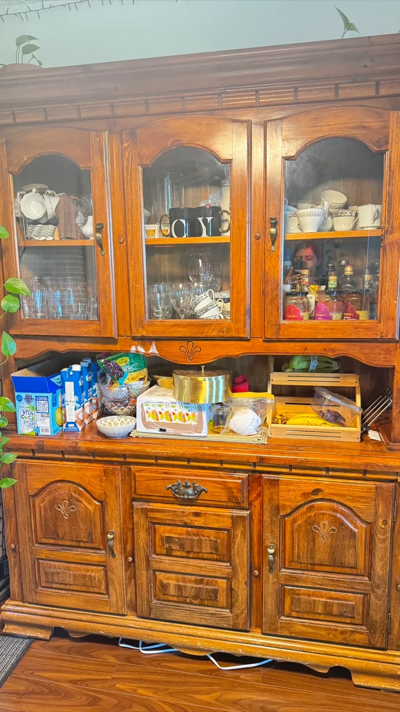 Vintage Wooden China Cabinet thumbnail