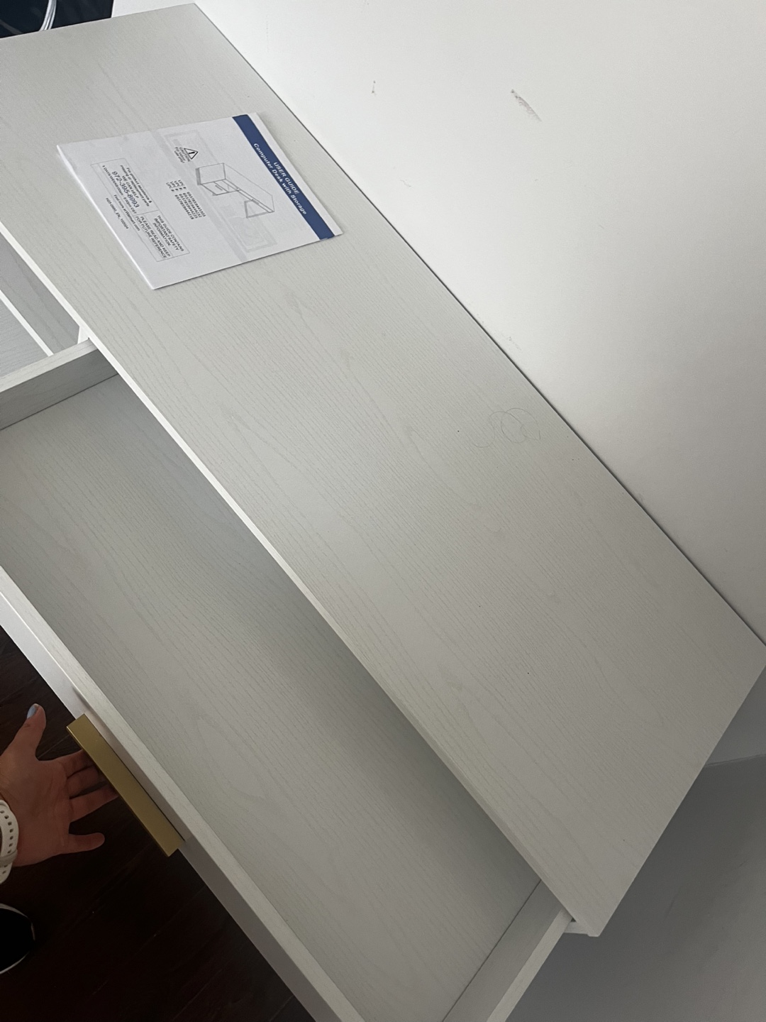 White Desk with Shelves and Drawer - photo 3
