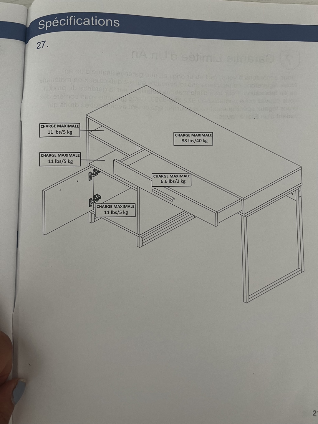 White Desk with Shelves and Drawer - photo 2
