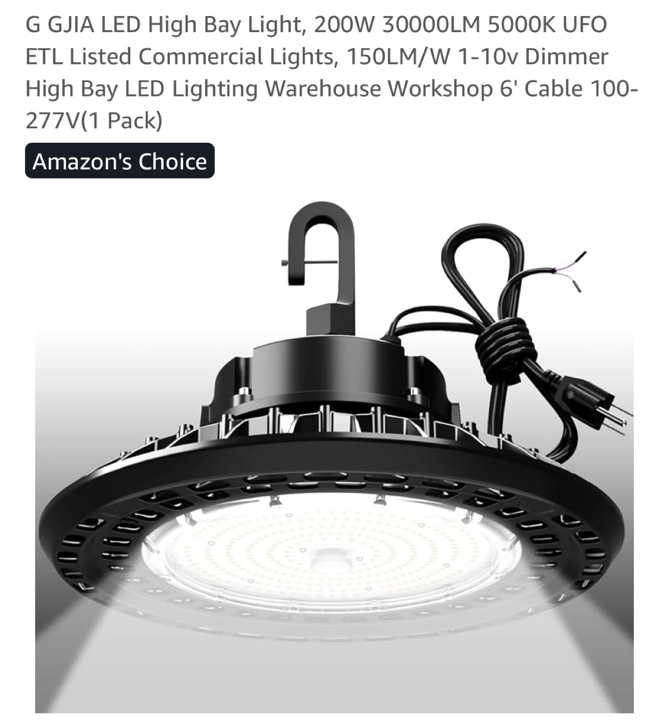 G GJIA LED High Bay Light, 200W
