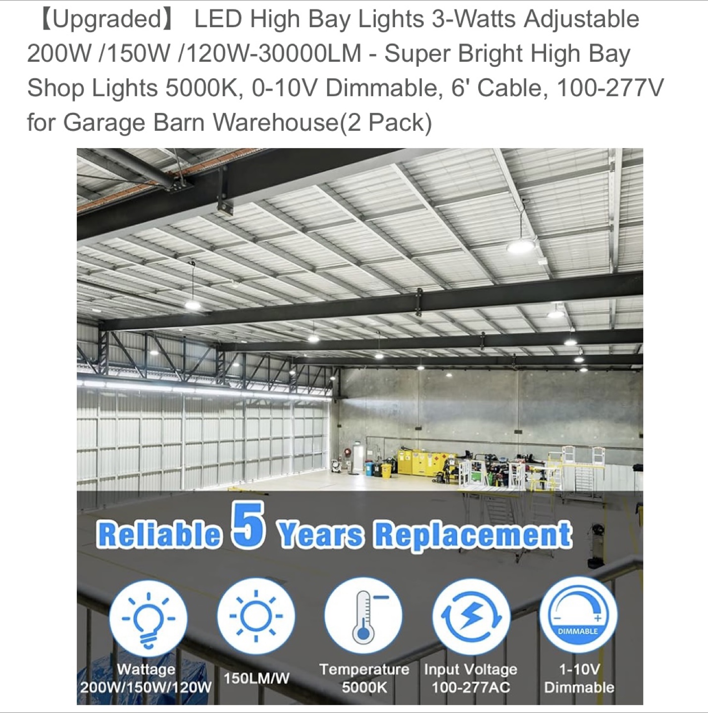 LED High Bay Lights 3-Watts Adjustable - New - photo 2