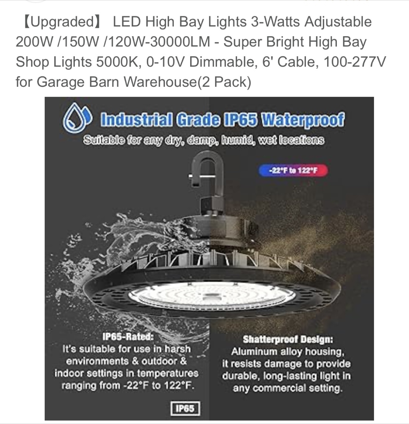LED High Bay Lights 3-Watts Adjustable - New - photo 3