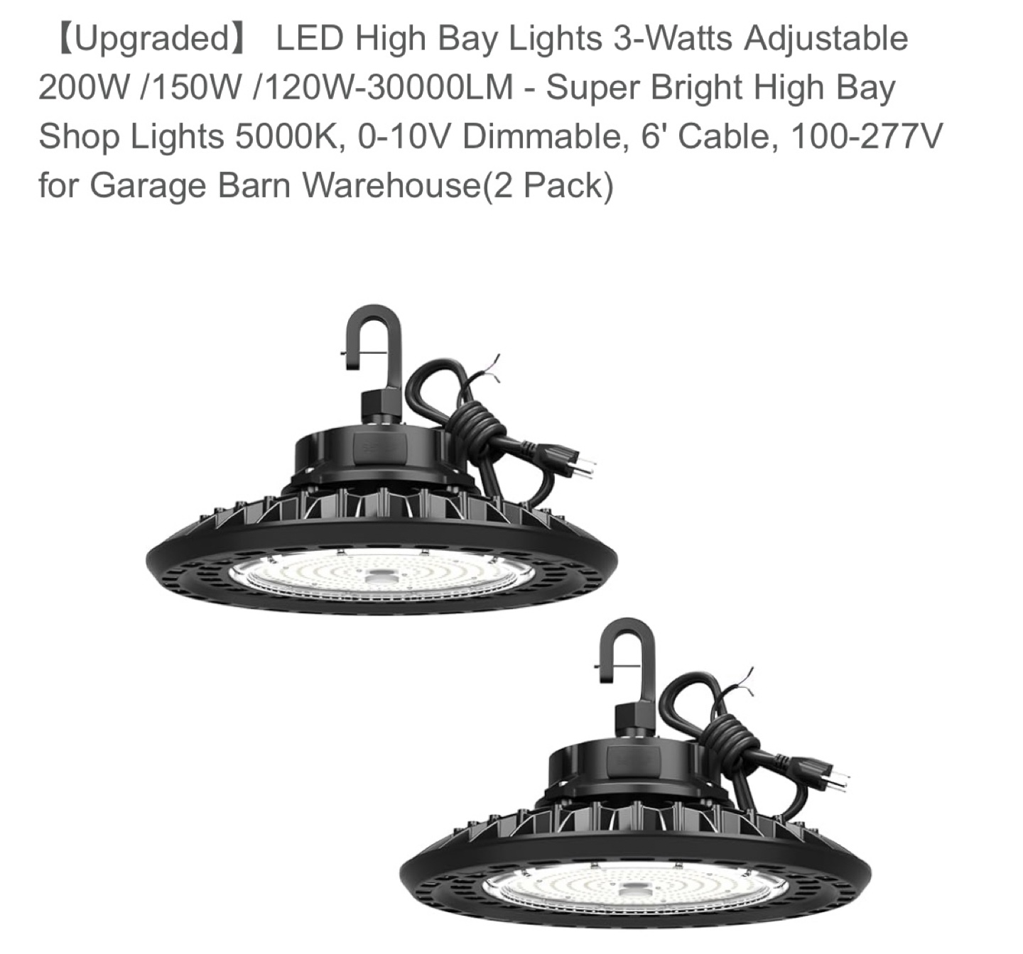 LED High Bay Lights 3-Watts Adjustable - New