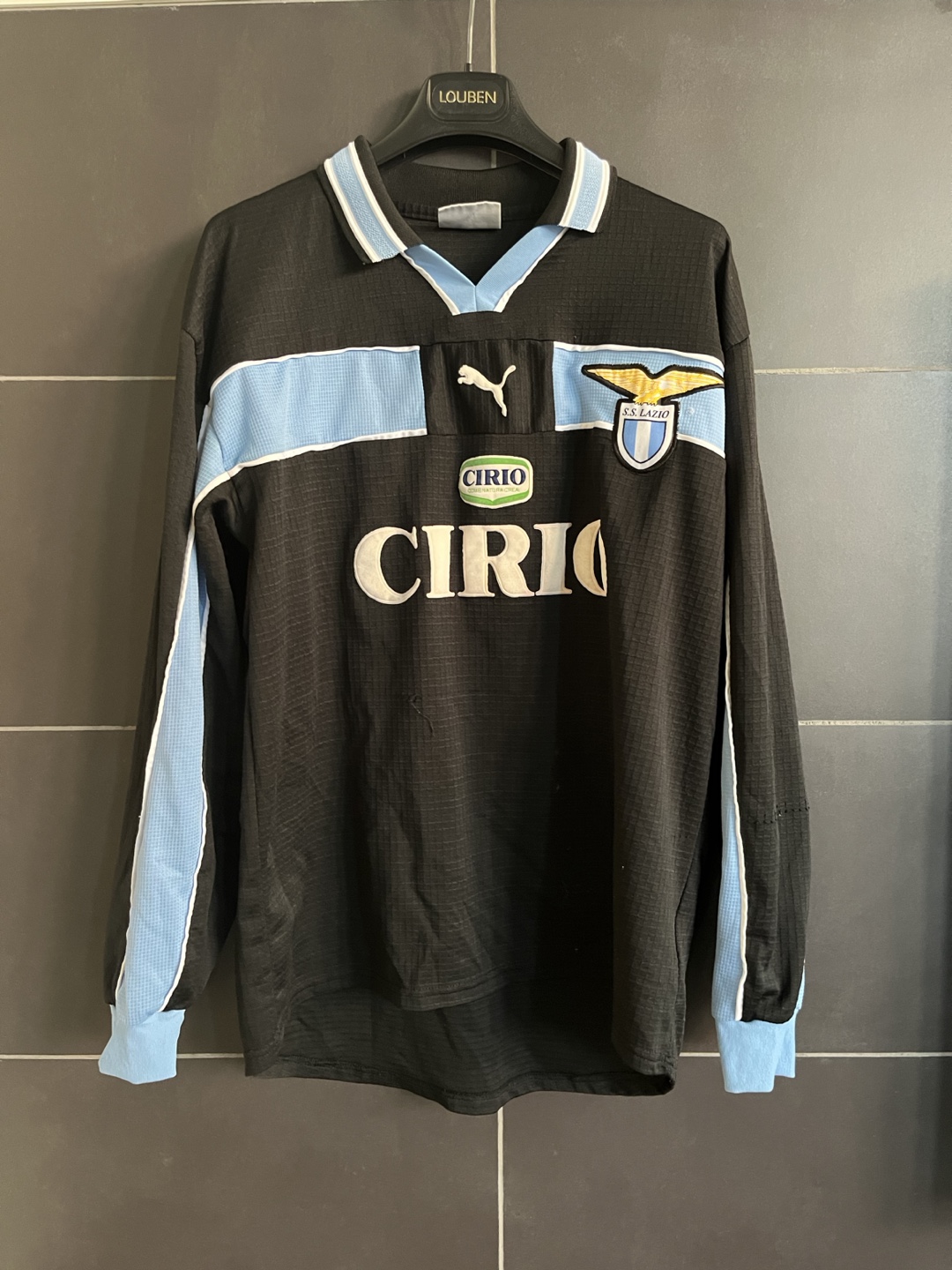 S.S. Lazio Black Jersey - Size L Puma Vintage