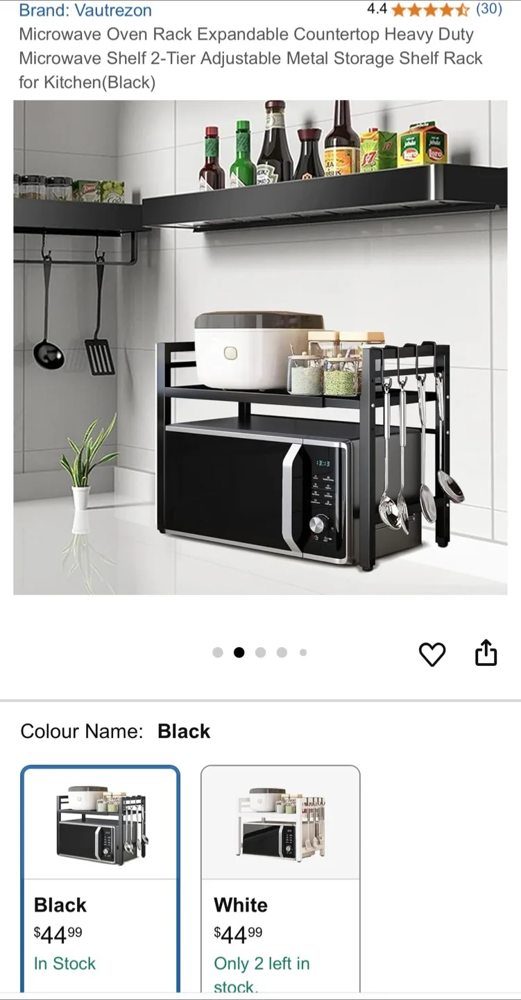 Vautrezon Black Microwave Oven Rack thumbnail