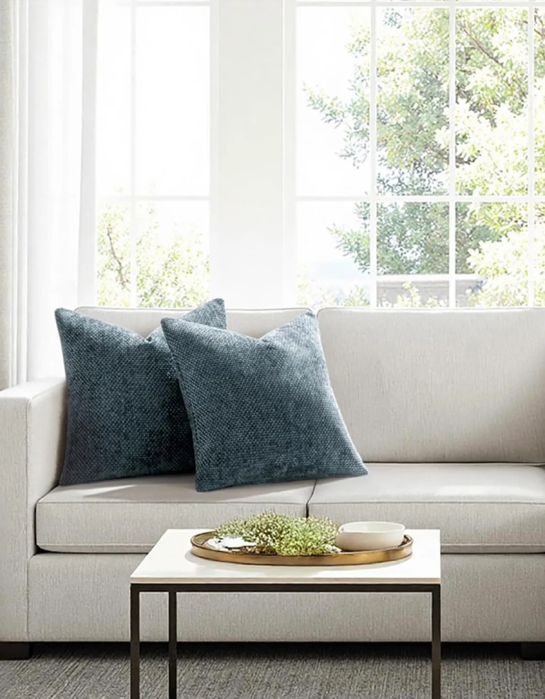 MIULEE Decorative Throw Pillow Cover - Blue, brand new thumbnail