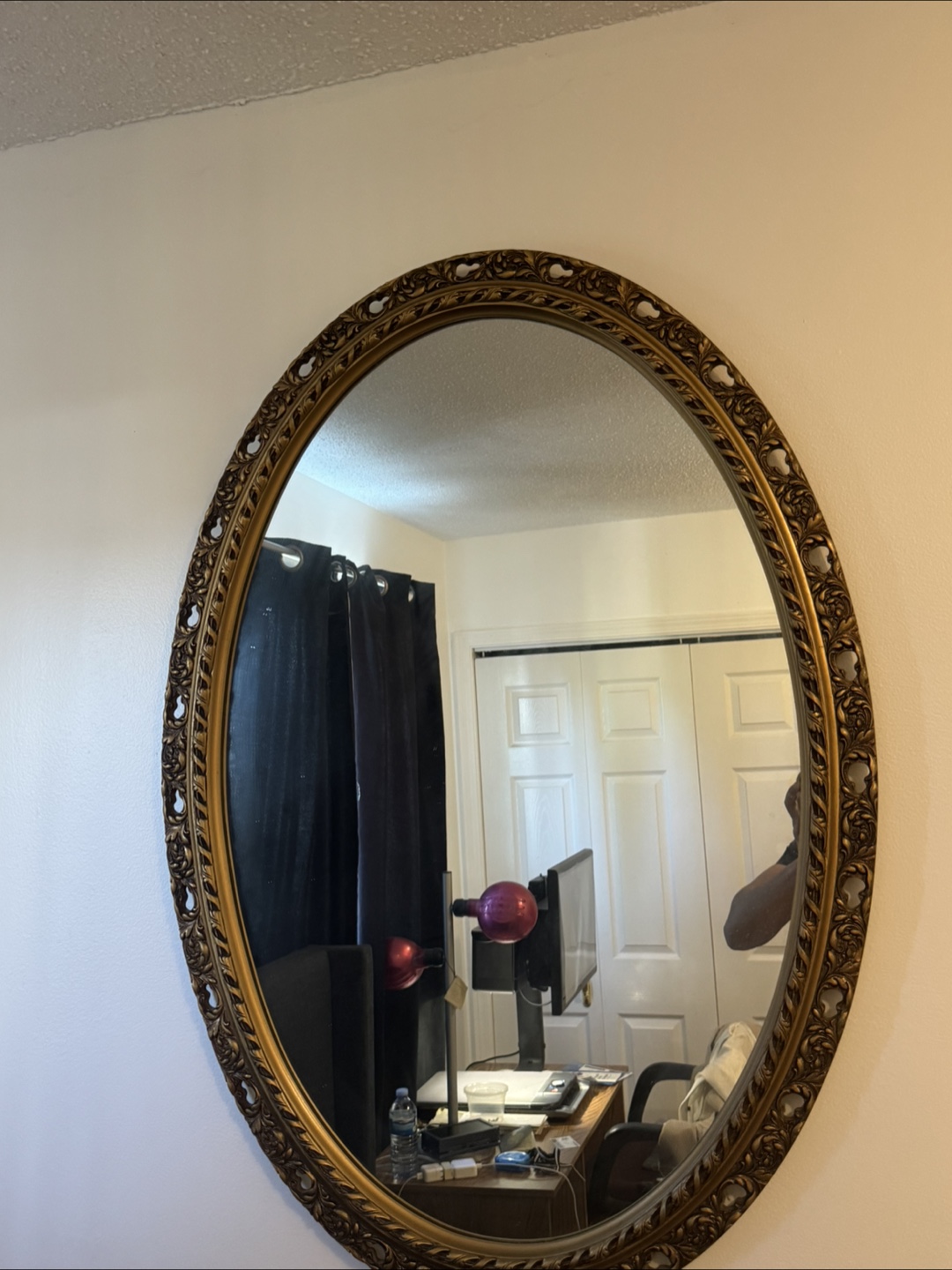 Oval Gold Ornate Mirror (25" x 42")