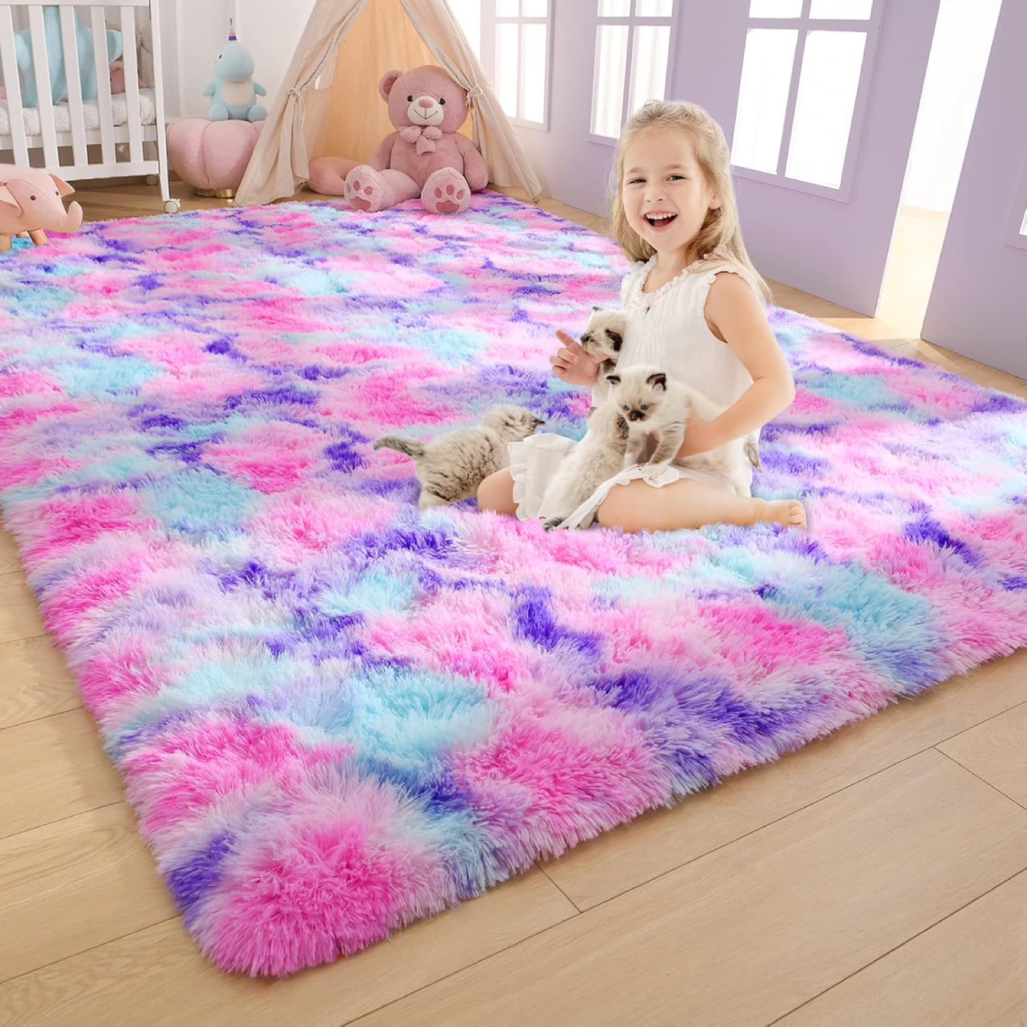 New - AROGAN Soft Rainbow Area Rugs for Girls Room 5x8 Feet - photo 5