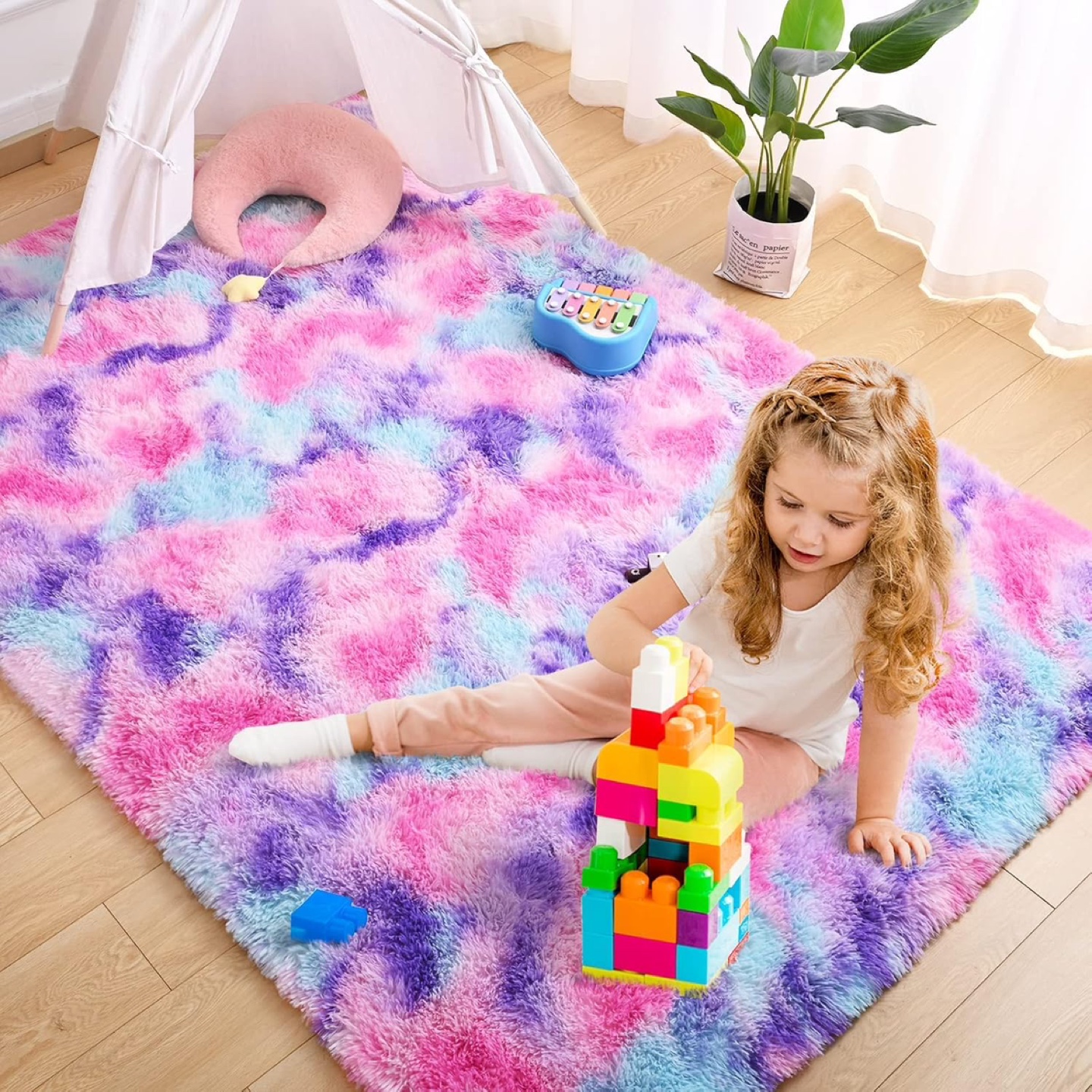 New - AROGAN Soft Rainbow Area Rugs for Girls Room 5x8 Feet - photo 2