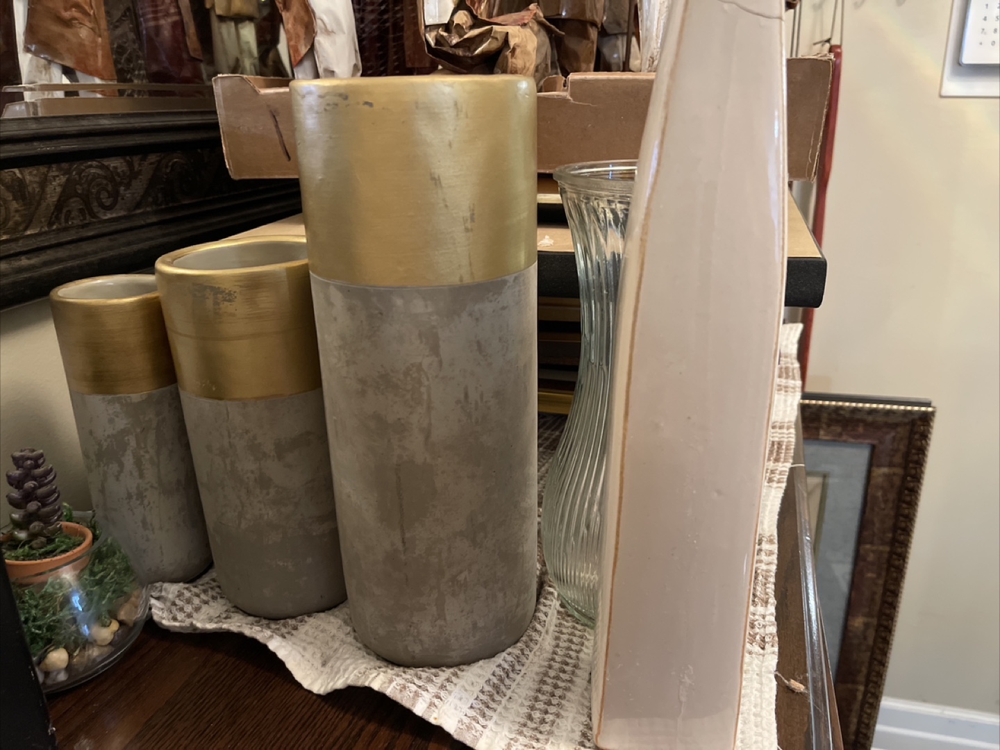 Decorative Vases - Gold & Grey