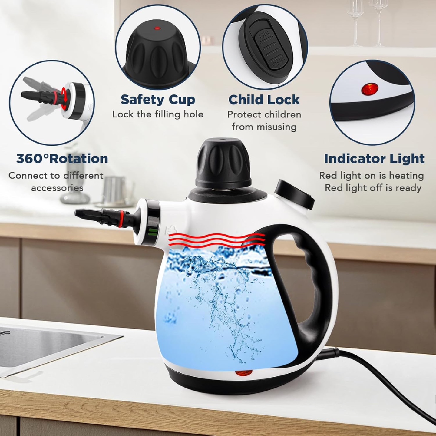 New - KOITAT Portable Steam Cleaner, Hand Held steamers - photo 3