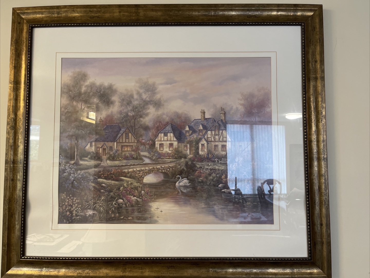 Framed Cottage Scene Print