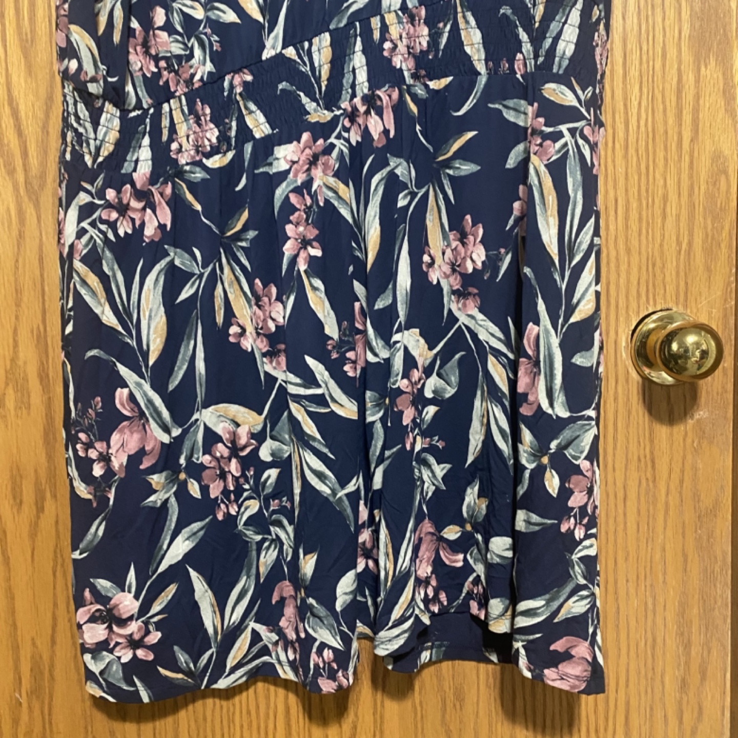 Navy blue floral empire waist dress - photo 4