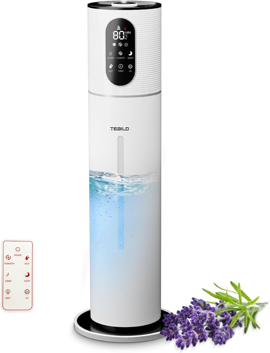 New - TEBILD Humidifiers for Bedroom Large Room, 9L/2.37Gal