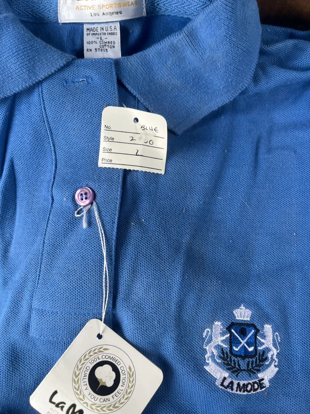 La Mode Blue Polo Shirt - Size L image indicator(2)