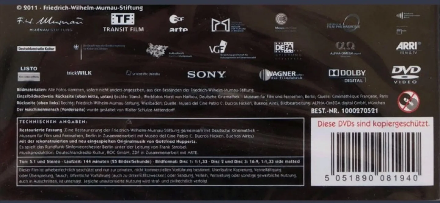 Metropolis - 3 Disc Special Edition DVD - OOP German Language image indicator(8)