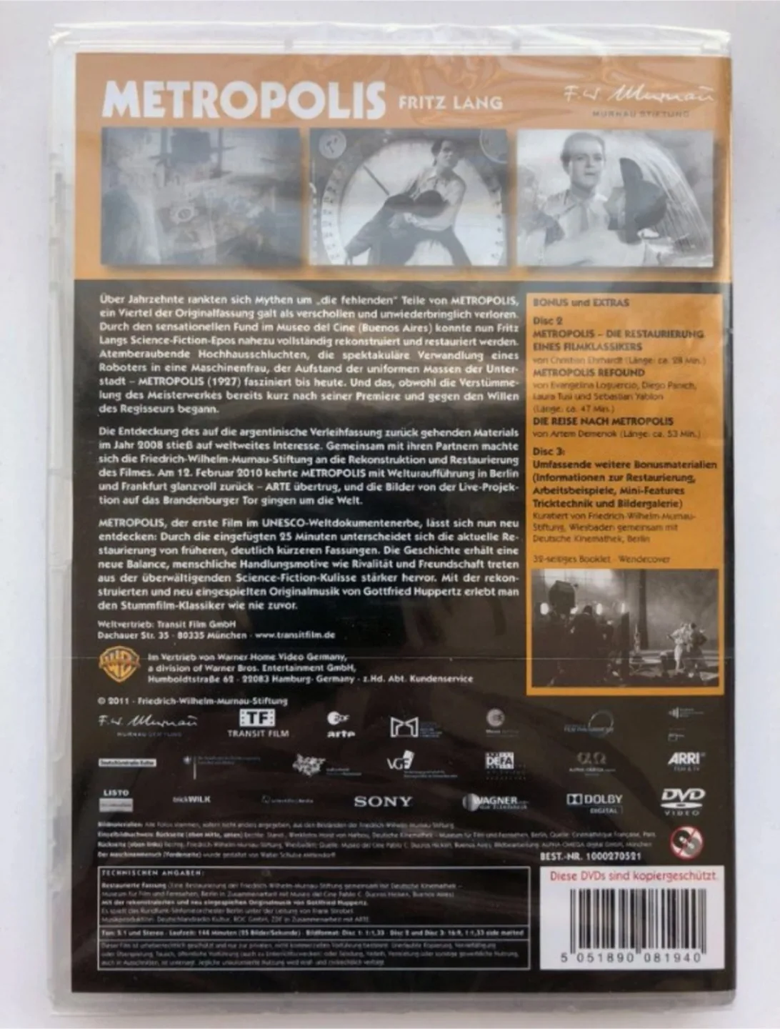 Metropolis - 3 Disc Special Edition DVD - OOP German Language image indicator(2)