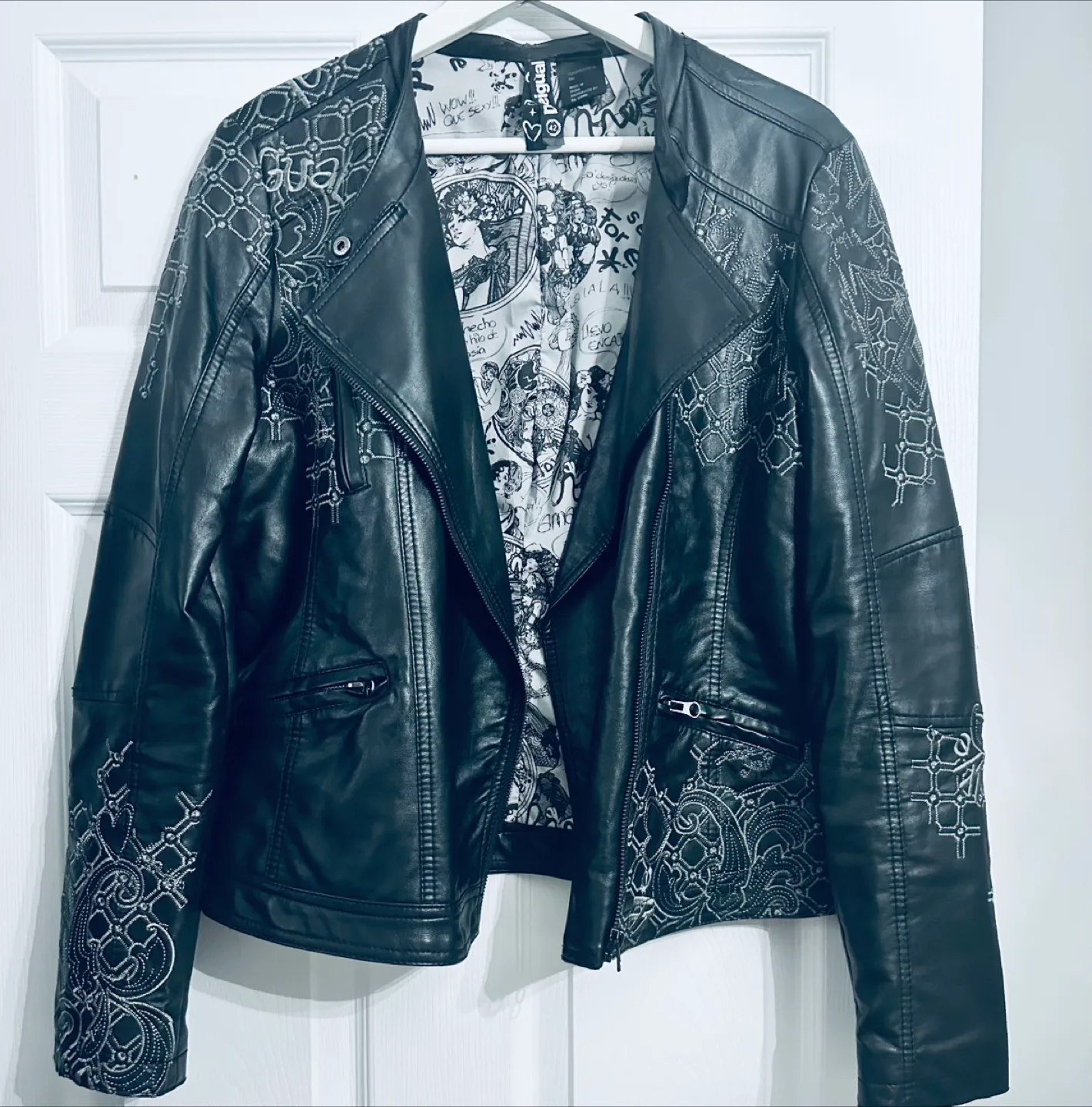 Desigual Black Faux Leather Jacket thumbnail