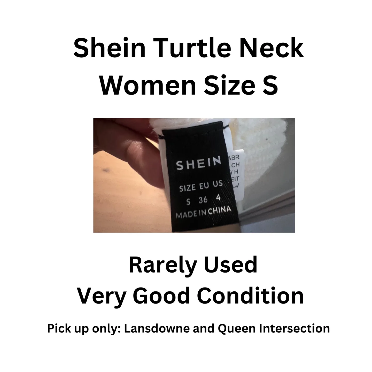 Shein White Turtleneck Sweater - Size S thumbnail
