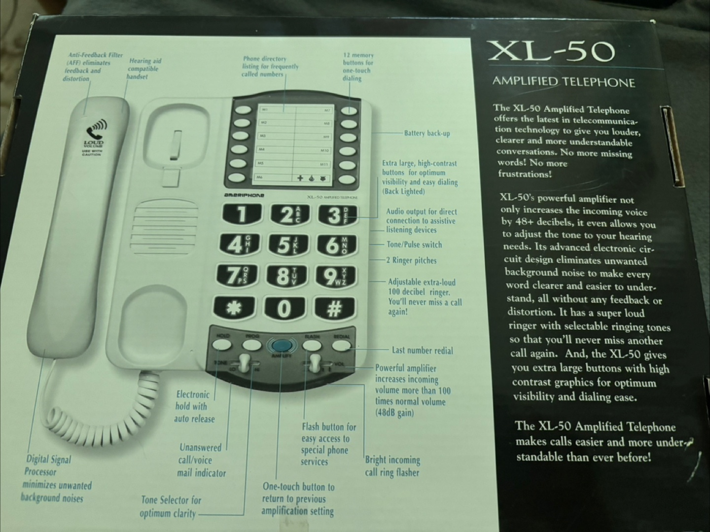 Ameriphone XL-50 Amplified Telephone - Like New - photo 2