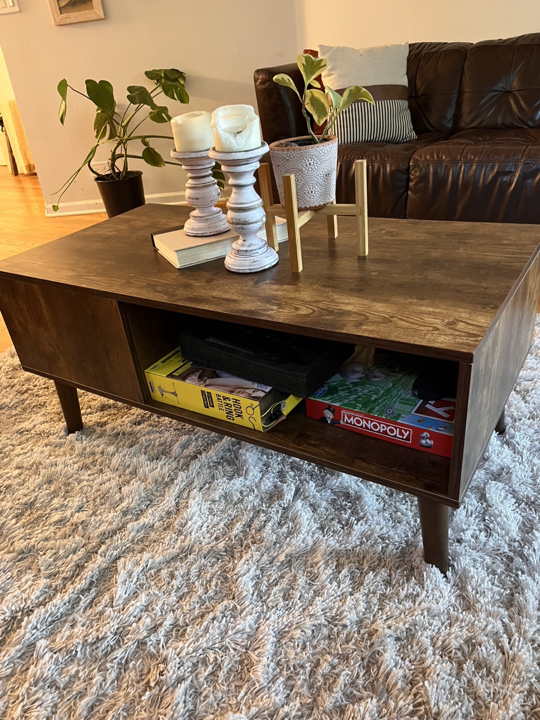 Brown Wooden Coffee Table - photo 5