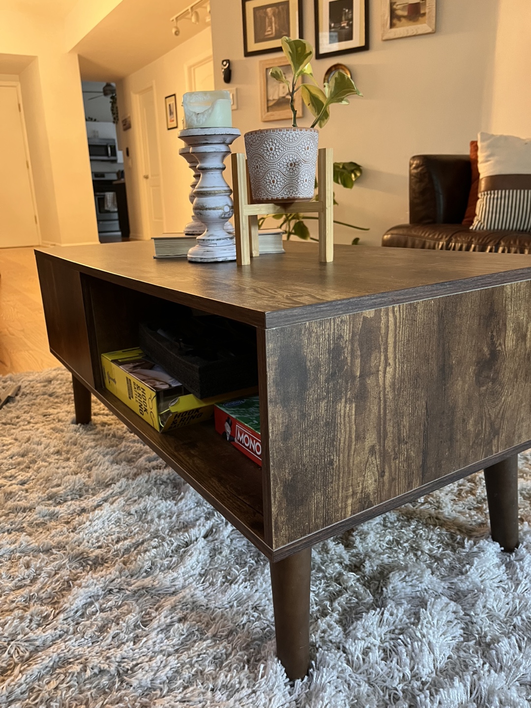 Brown Wooden Coffee Table - photo 3