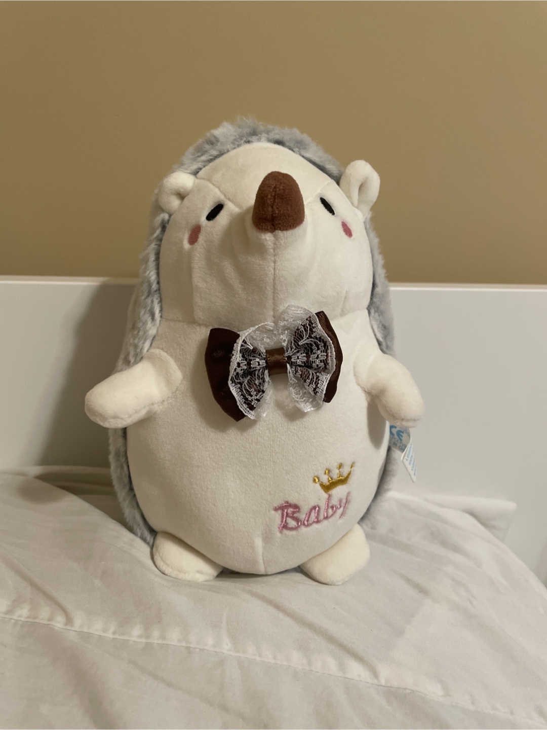 Hedgehog Plush Toy with Bow Tie
