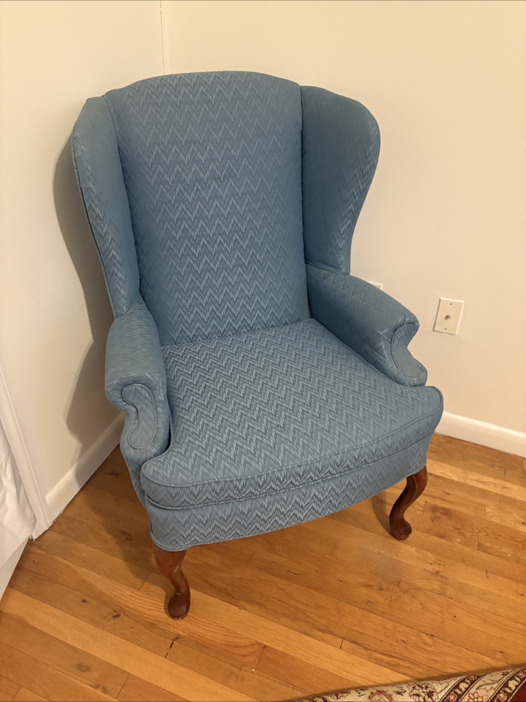 Blue Wingback Armchair