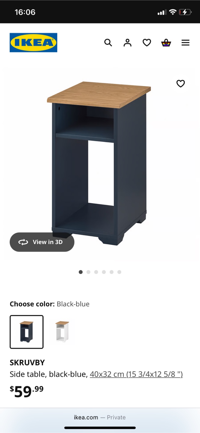 IKEA Skruvby Side Table - Black-Blue - photo 3