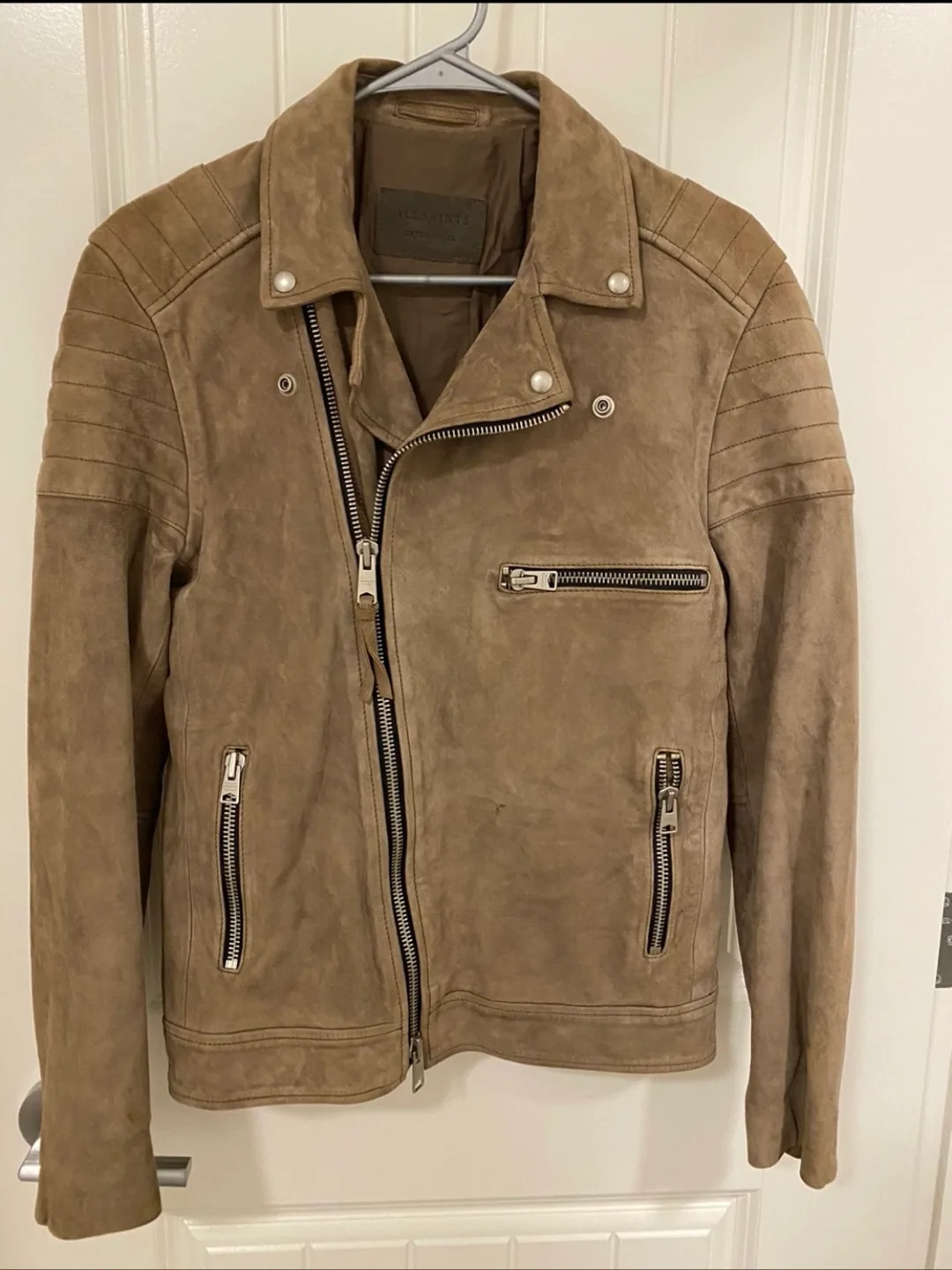 AllSaints Suede Biker Jacket - Extra Small thumbnail