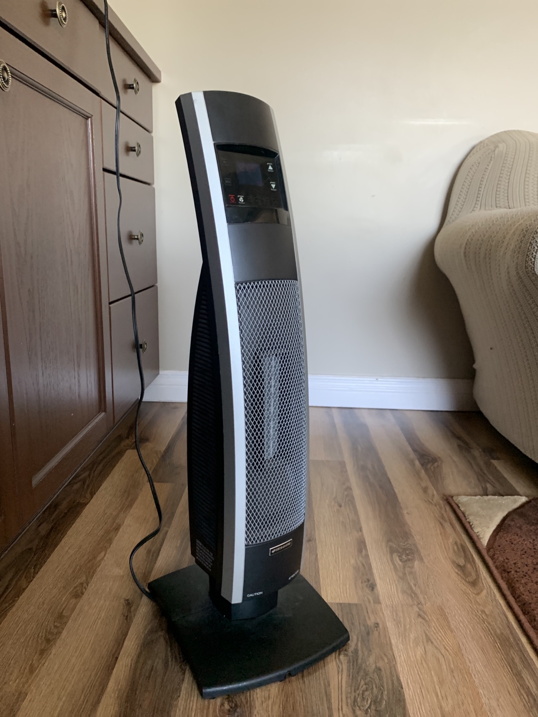 Tower Heater - Black and Silver